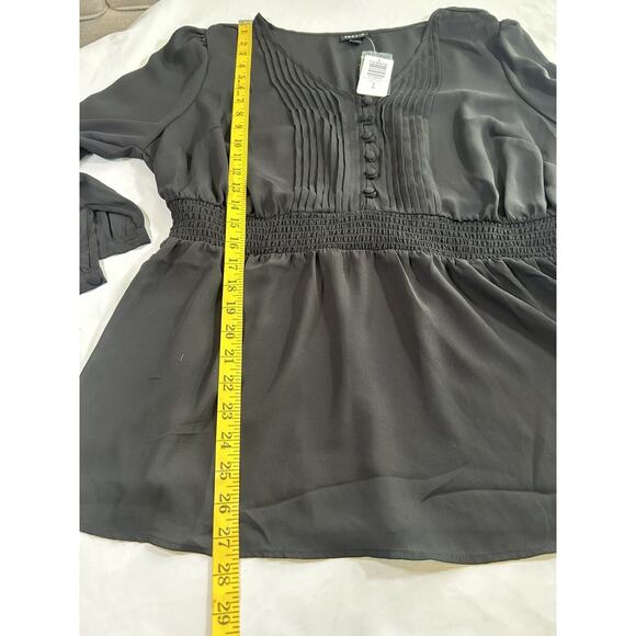 Torrid Babydoll Long Sleeve Blouse Womens Size 12 Black Boho Peasant NWT - Picture 11 of 12